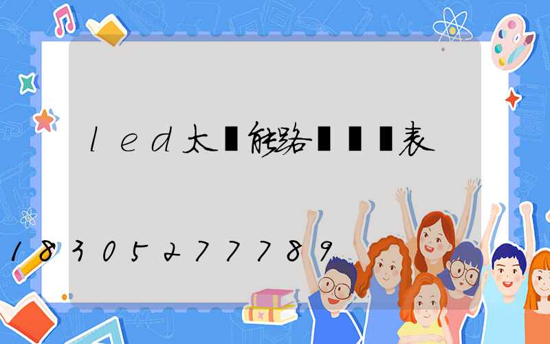 led太陽能路燈報價表