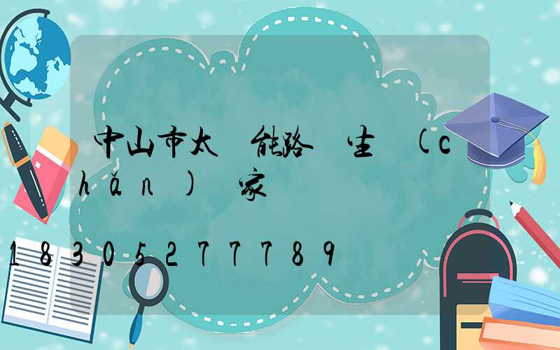 中山市太陽能路燈生產(chǎn)廠家