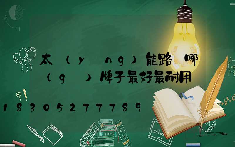 太陽(yáng)能路燈哪個(gè)牌子最好最耐用