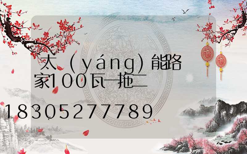 太陽(yáng)能路燈廠家100瓦一拖二