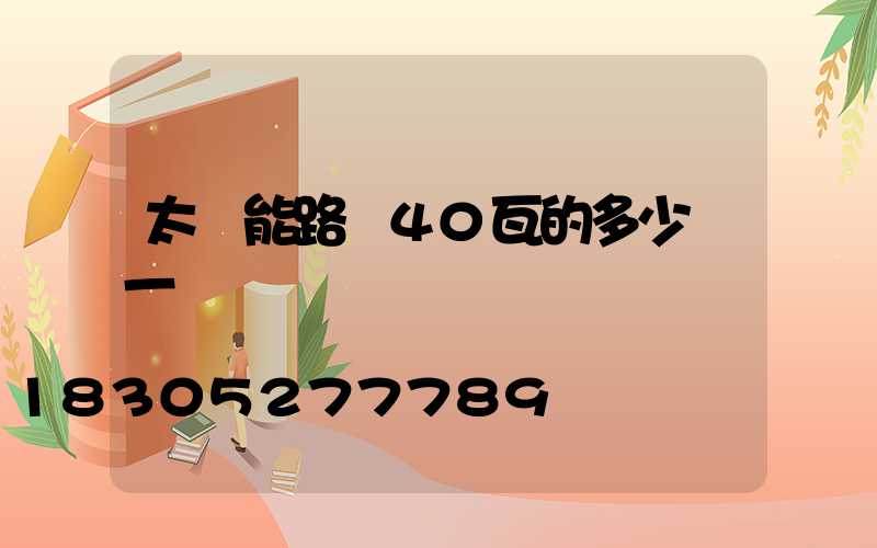 太陽能路燈40瓦的多少錢一個