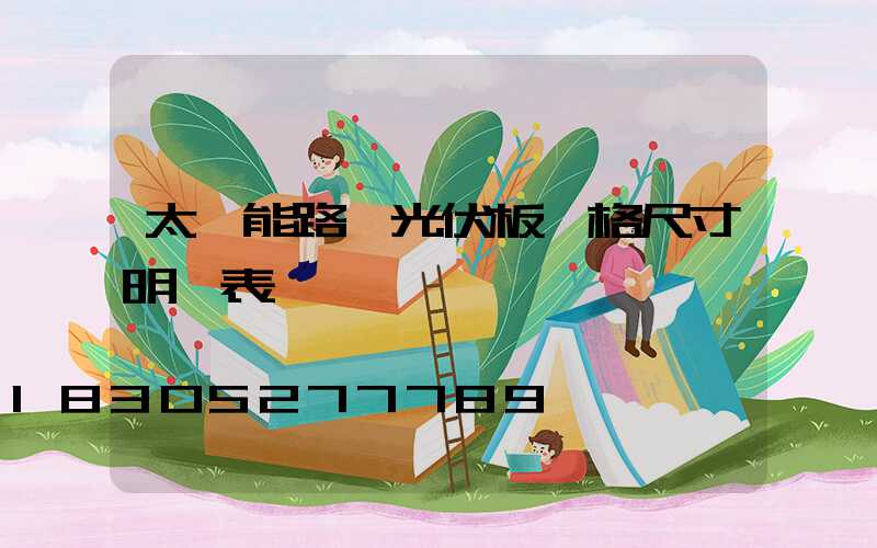 太陽能路燈光伏板規格尺寸明細表