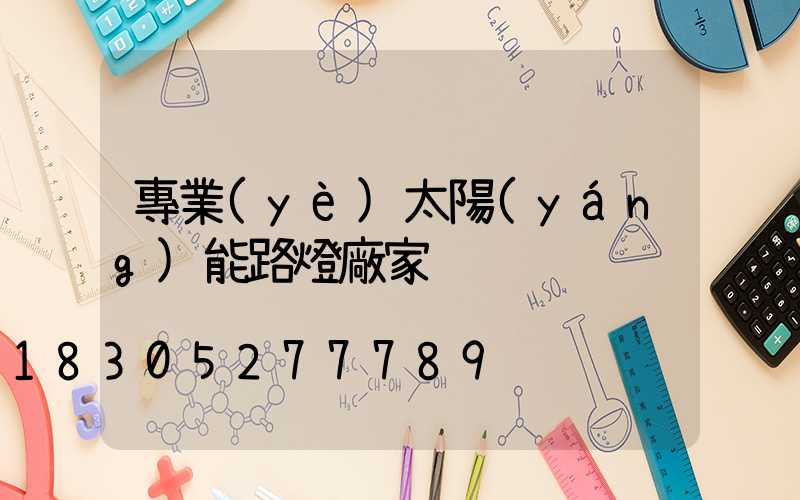 專業(yè)太陽(yáng)能路燈廠家