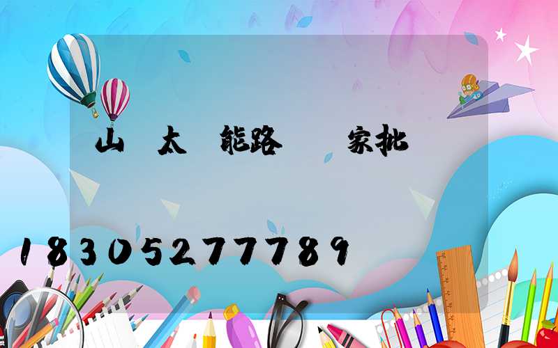 山東太陽能路燈廠家批發(fā)