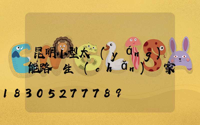 昆明小型太陽(yáng)能路燈生產(chǎn)廠家