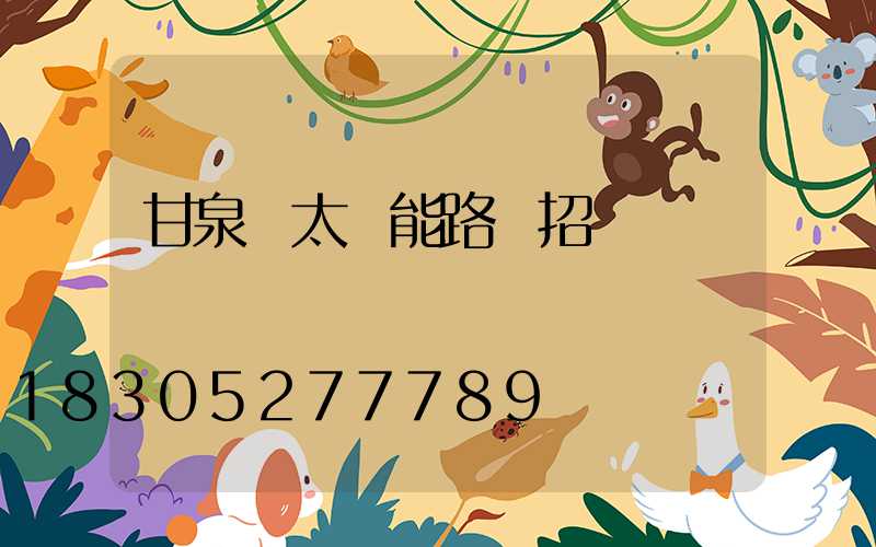 甘泉縣太陽能路燈招標