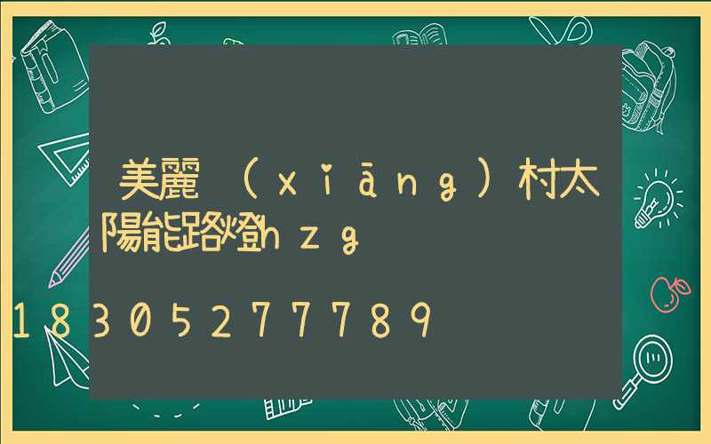 美麗鄉(xiāng)村太陽能路燈hzg